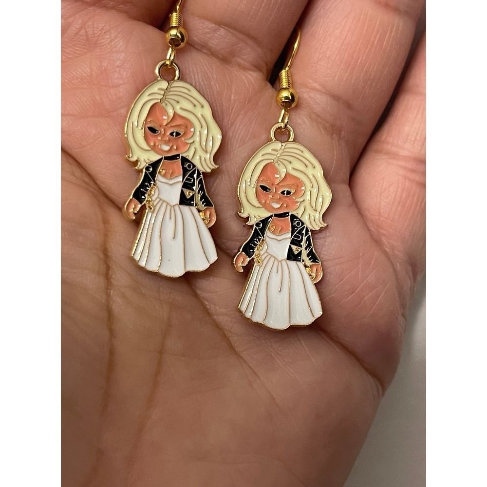 Horror Movie Character Tiffany Valentine Handmade Earrings New